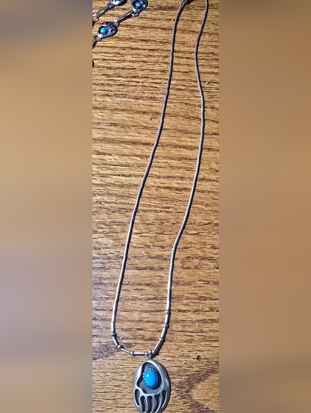 Native American Bear Claw Sterling Silver Necklace